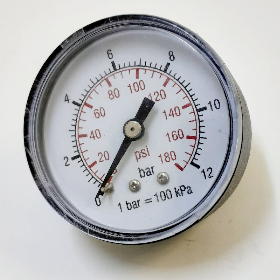 Pressure Gauge 0-12Bar 1/8" Rear 50mm