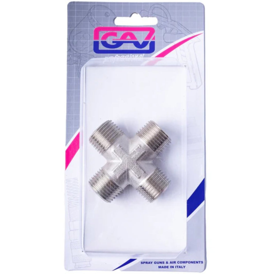 4 Way Connector 1/4" MMM Packaged