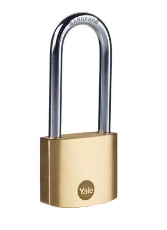 Yale Padlock Brass long shackle 50mm