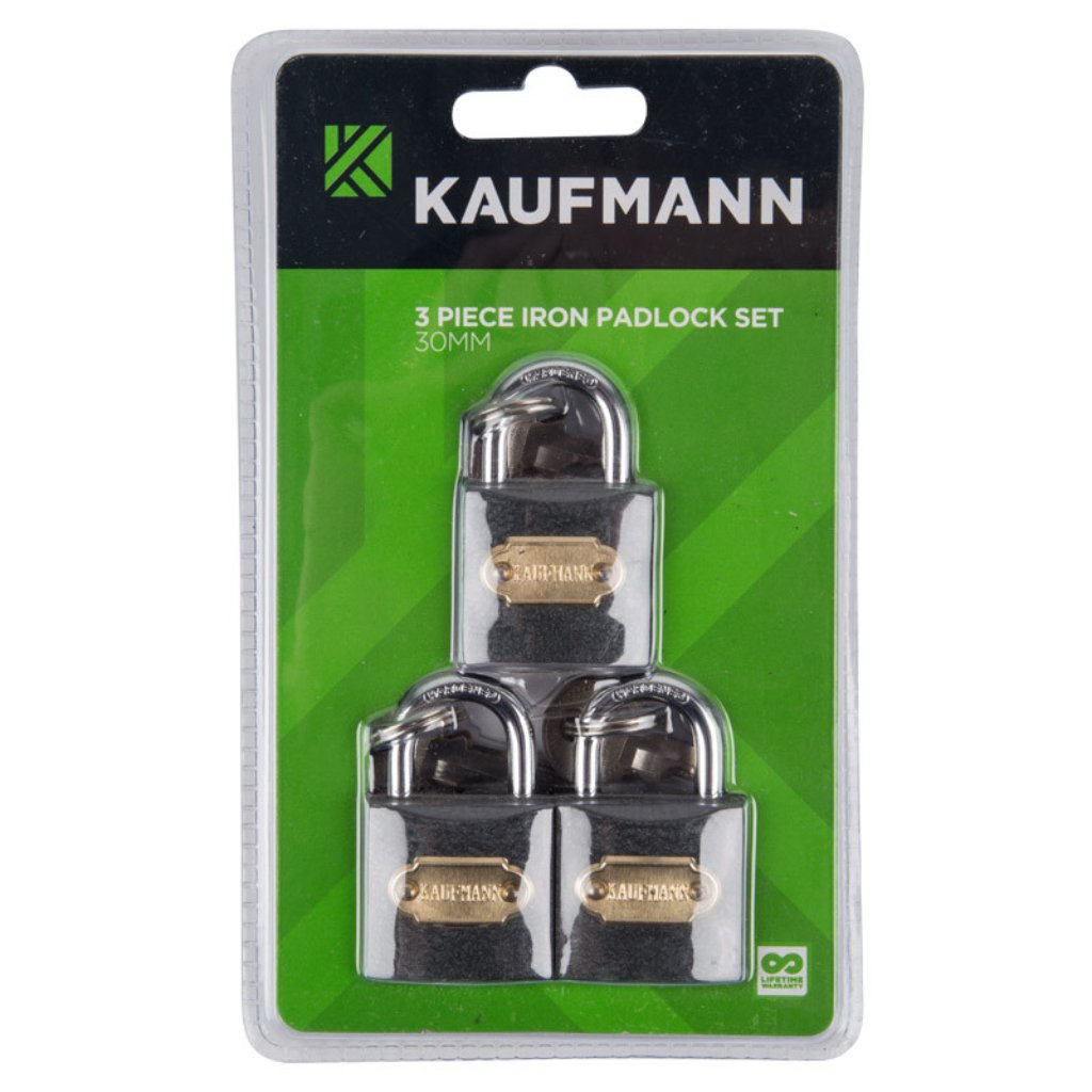 Kaufmann Lock set Steel 3pc 30mm