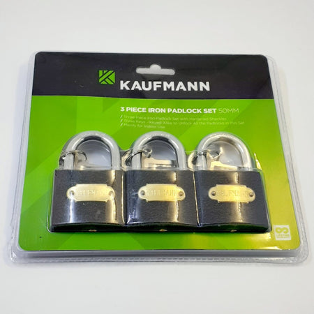Kaufmann Lock set Steel 3pc 50mm