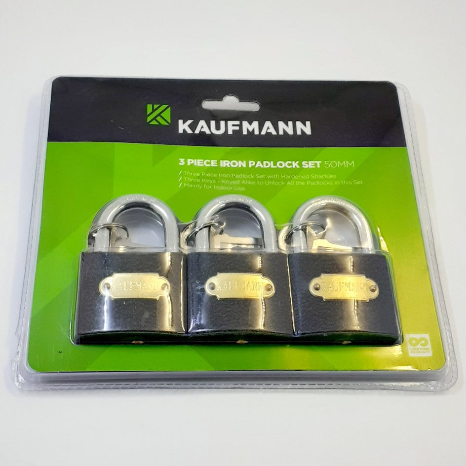 Kaufmann Lock set Steel 3pc 50mm