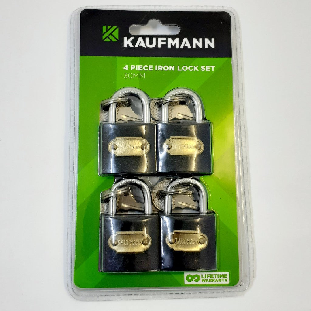 Kaufmann Lock set Steel 4pc 30mm