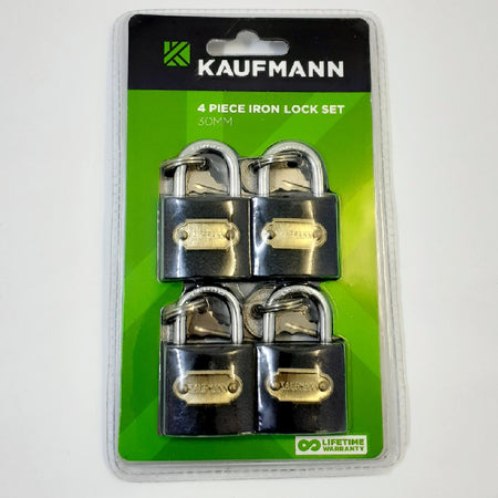 Kaufmann Lock set Steel 4pc 30mm