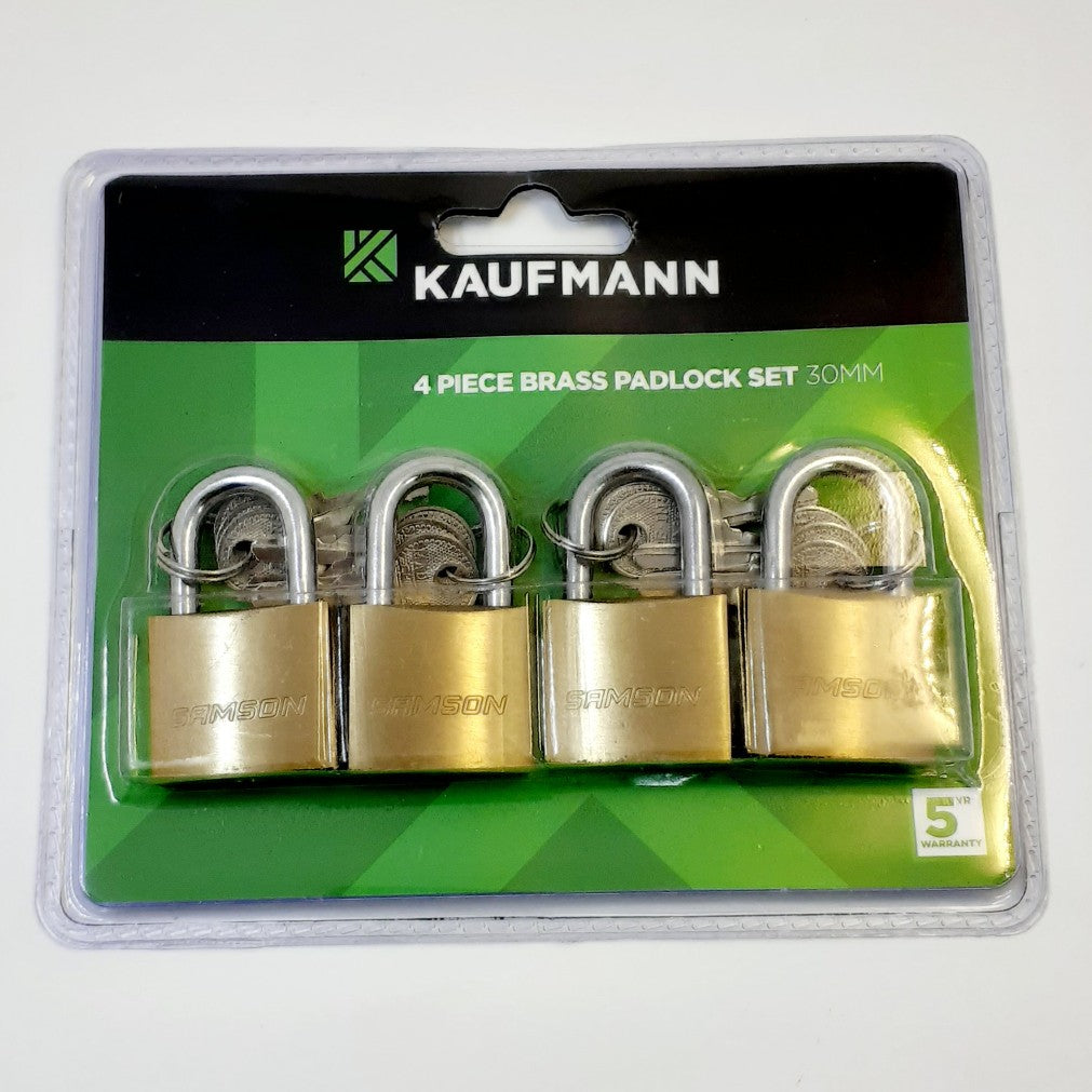 Kaufmann Lock set Brass 4pc 30mm