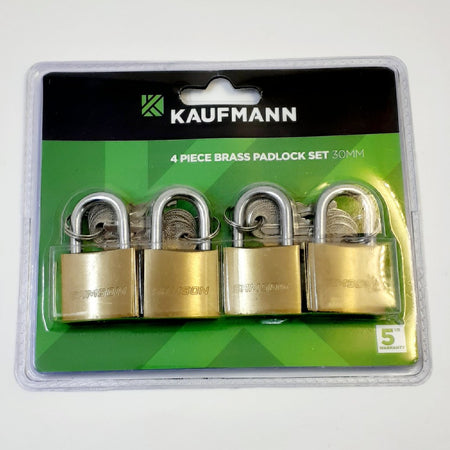 Kaufmann Lock set Brass 4pc 30mm