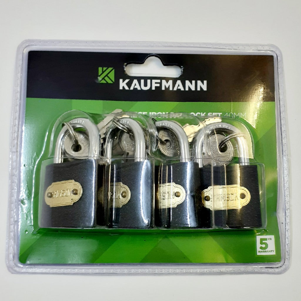 Kaufmann Lock set Steel 4pc 40mm