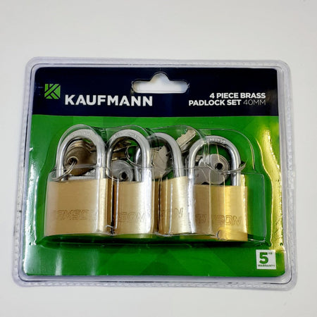 Kaufmann Lock set Brass 4pc 40mm