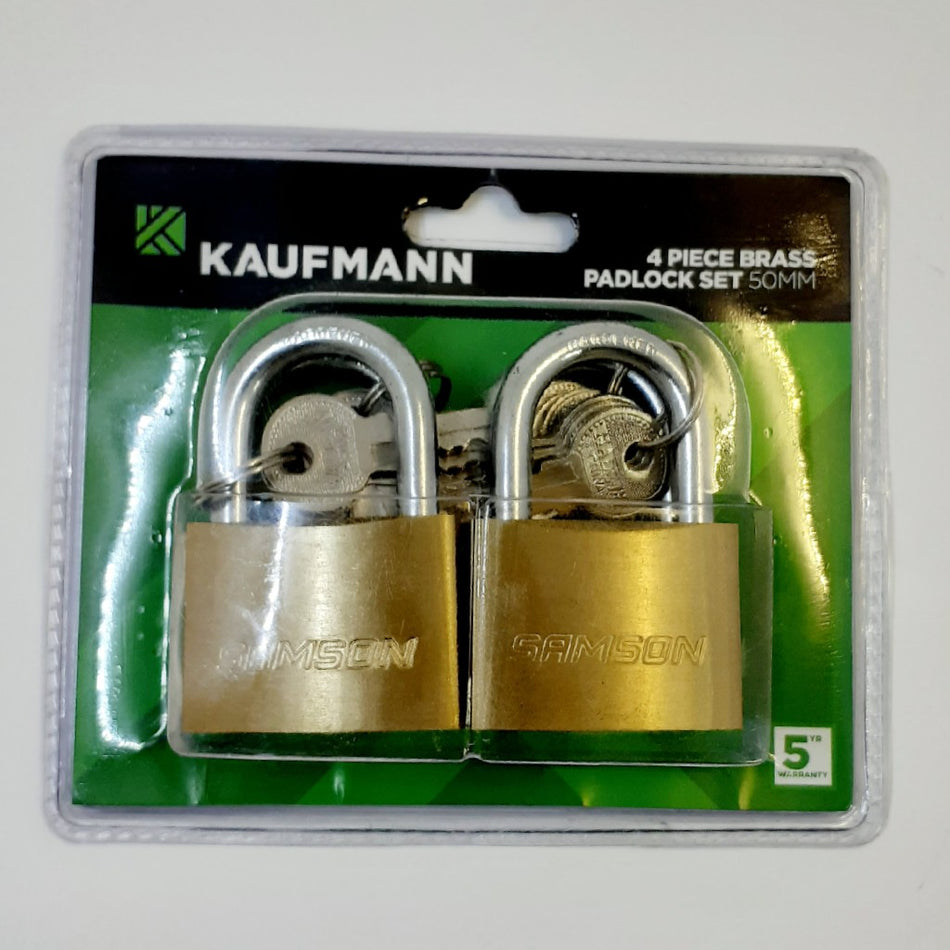 Kaufmann Lock set Brass 4pc 50mm