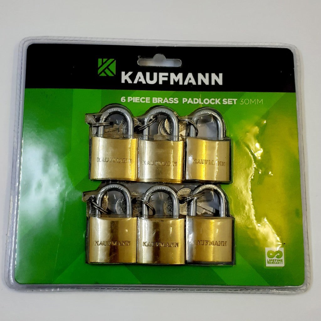 Kaufmann Lock set Brass 6pc 30mm