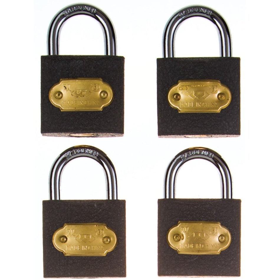 L&B Padlock Iron Keyed Alike Quad Pack