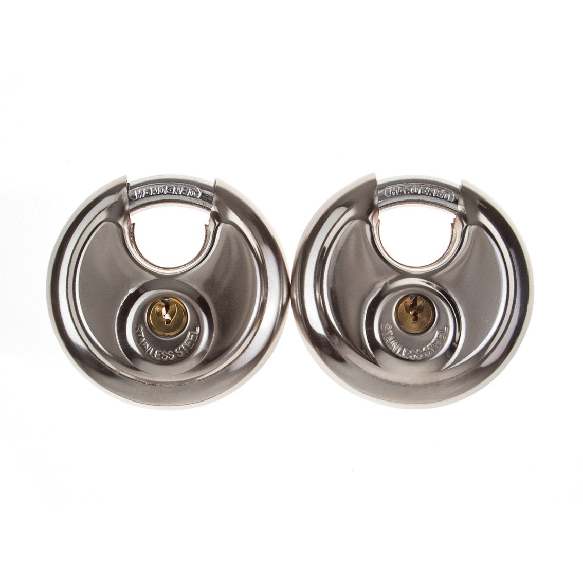 L&B Padlock Discus 70mm Keyed Alike Set Duo Pack