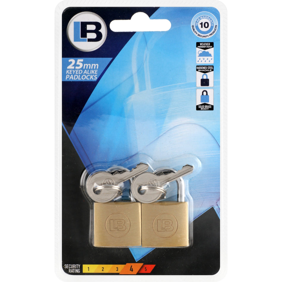 L&B Padlock Brass Duo Pack