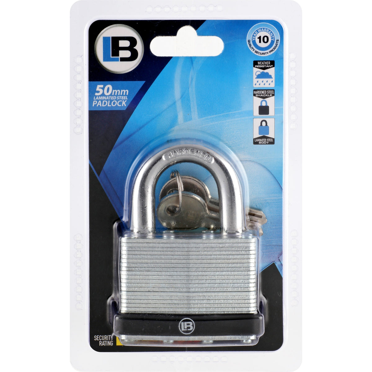 L& Padlock Laminated Steel 50mm