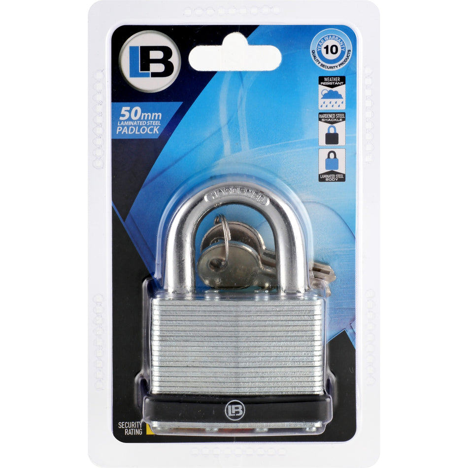 L& Padlock Laminated Steel 50mm