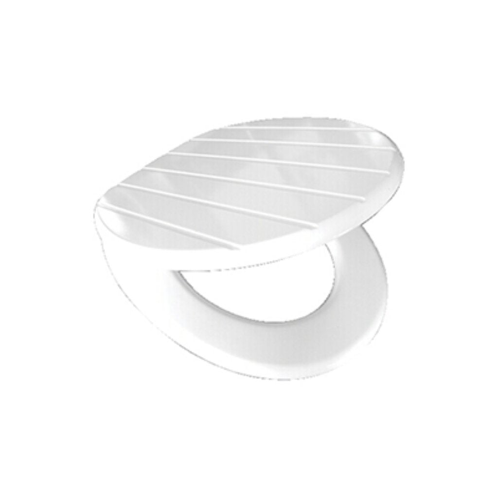 Icon Toilet Seat Wood Slatted White With S/Steel Hinge Title