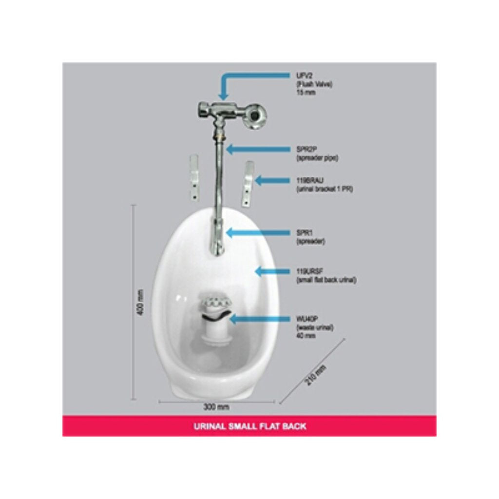 Icon Urinal Small Flatback Incl Fittings Title