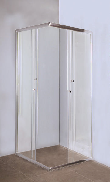 Kenzo Aluminium Shower Corner Chrome Frame Clear Glass 900x900x1850mm