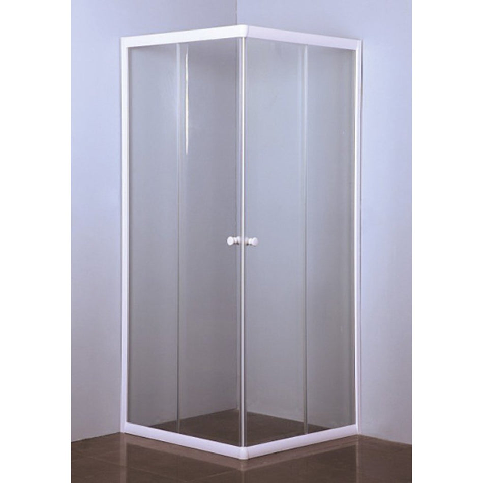 Kenzo Aluminium Shower Corner White Frame Clear Glass