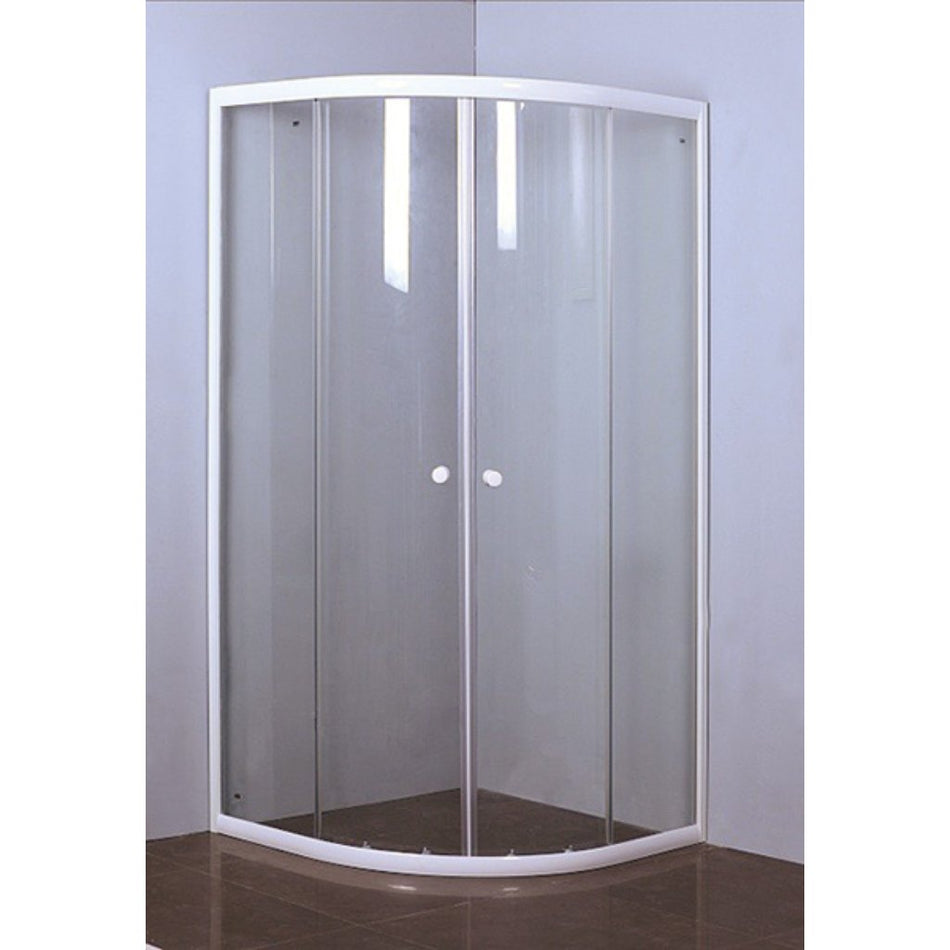 Kenzo Shower Door Quarter Round White Finish