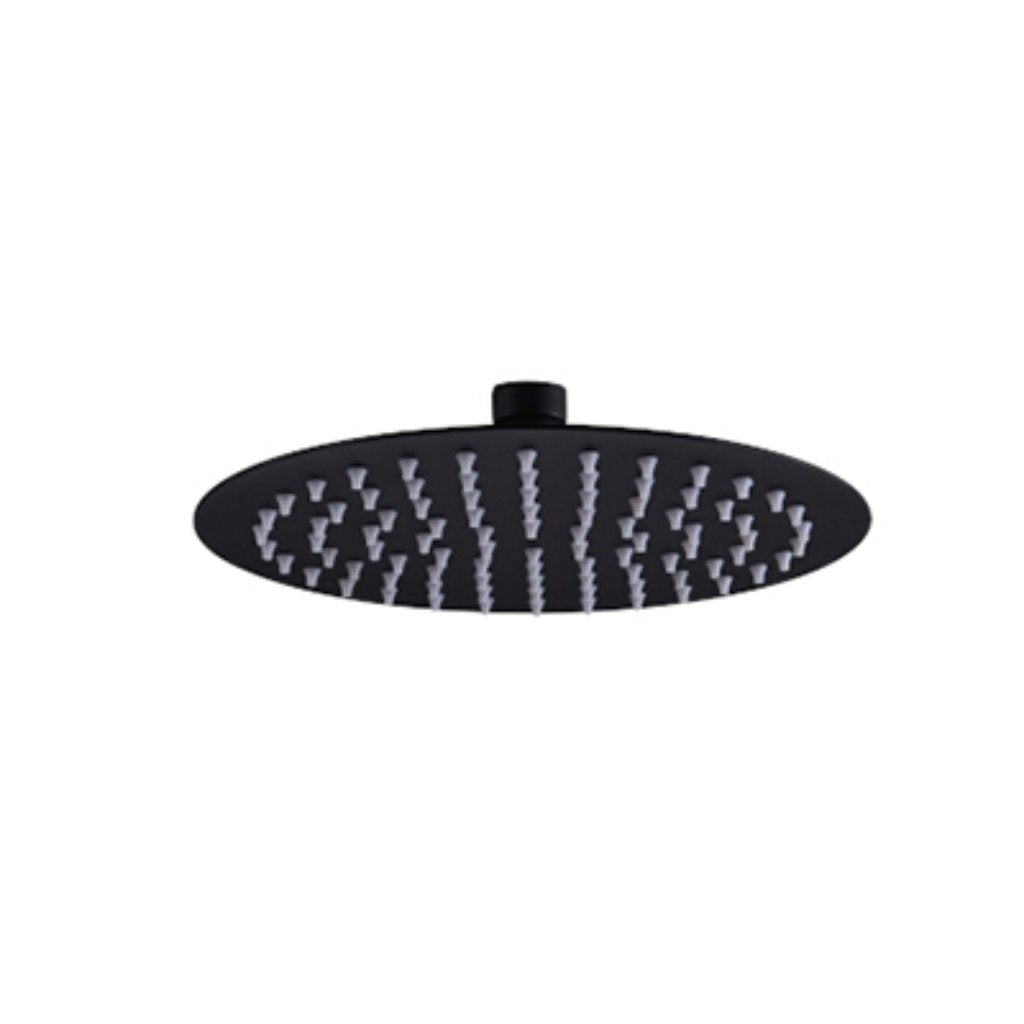 Icon Rose Shower Head Stainless Steel Black 6" Round