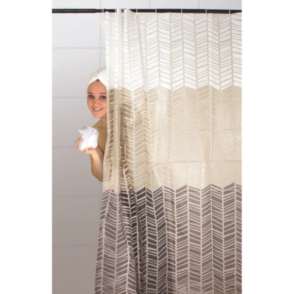 Shower Curtain Chevron 140(W)x180(H) -
