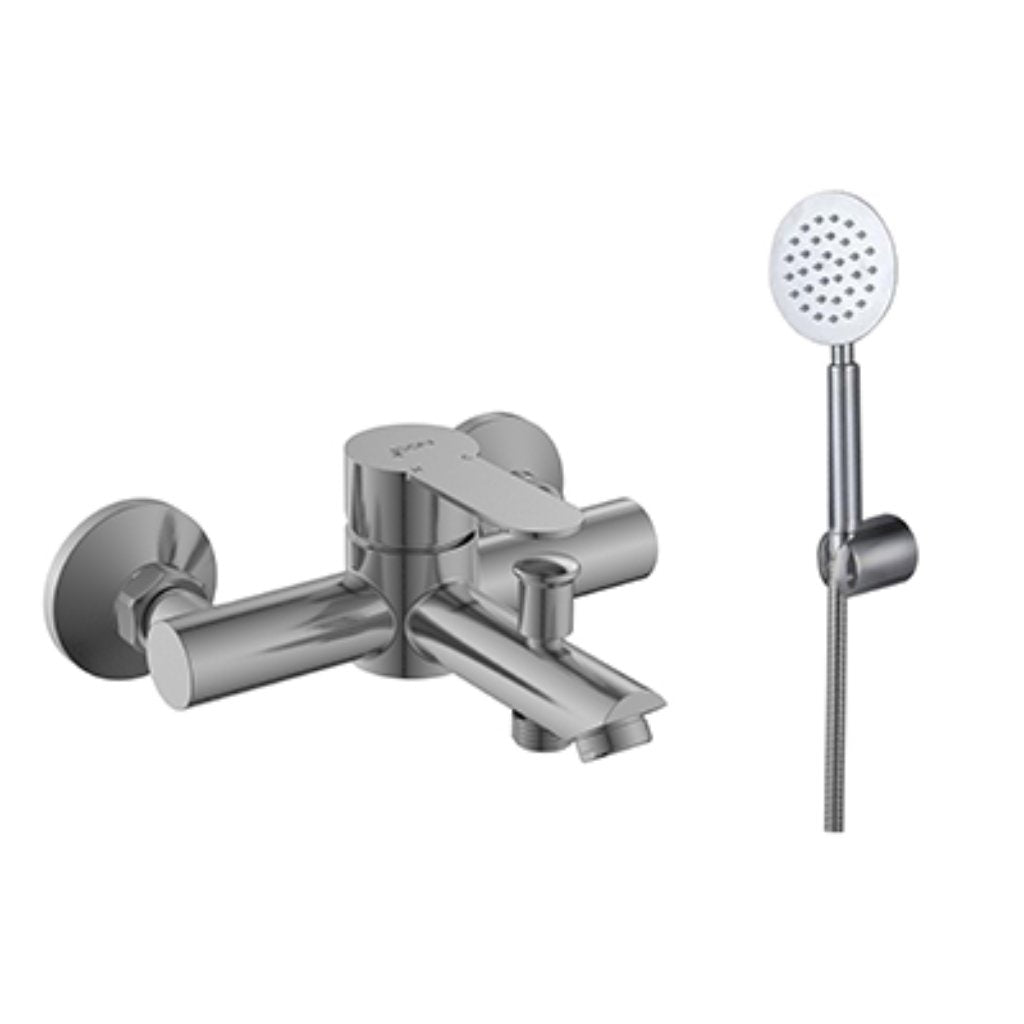 Icon Aquarius Bath Mixer With Hand Shower Wall Mount S/Steel Title