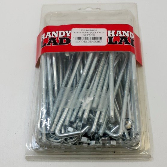 Minifix Bolt Hook & Nut M6 100MM  P/50