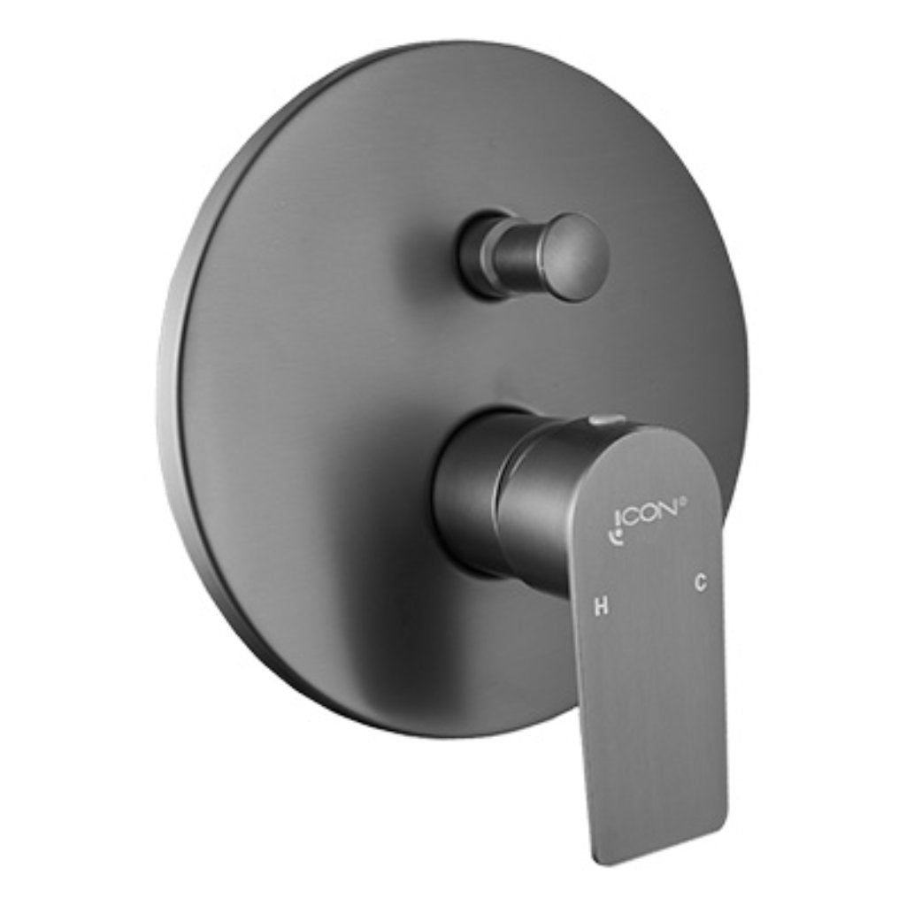 Icon Sagittarius Concealed Divertor Shower Mixer Gun Metal Title