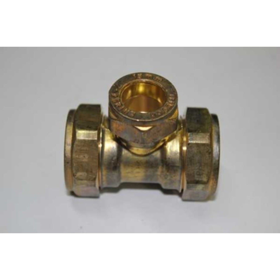 Copper Tee Compression Reducing 22x15x15mm