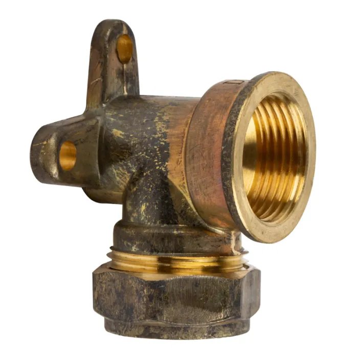 Gen Merch Elbow Compression Brass Wall Plate CXFI 15MM