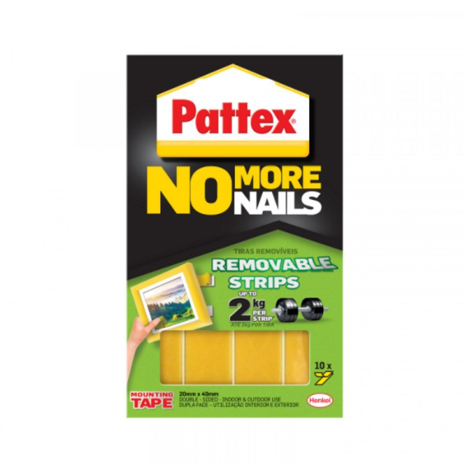 Pattex No More Nails Removable Mounting Strips 2KG