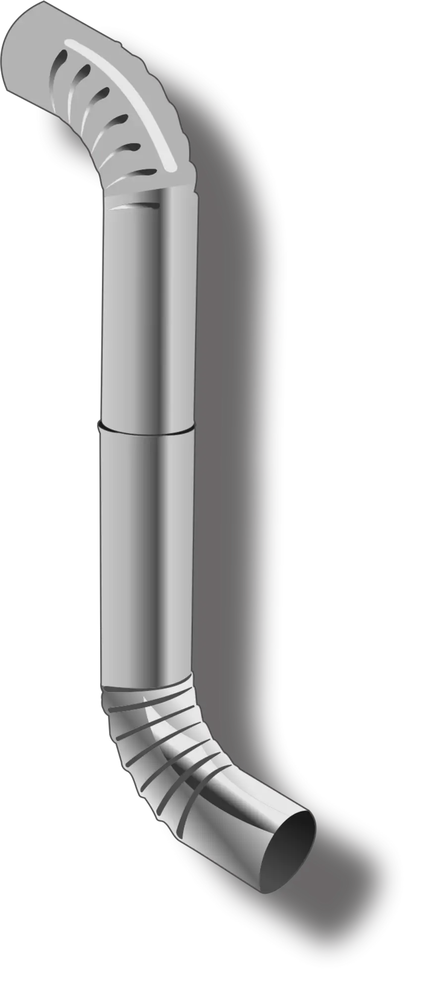 Heunis Gutter Galv Round Downpipe Offset Soldered 0.40x75 600mm