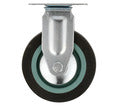 Hillaldam Castor Fixed Plate Wheel Grey PJR100FI - 100mm -
