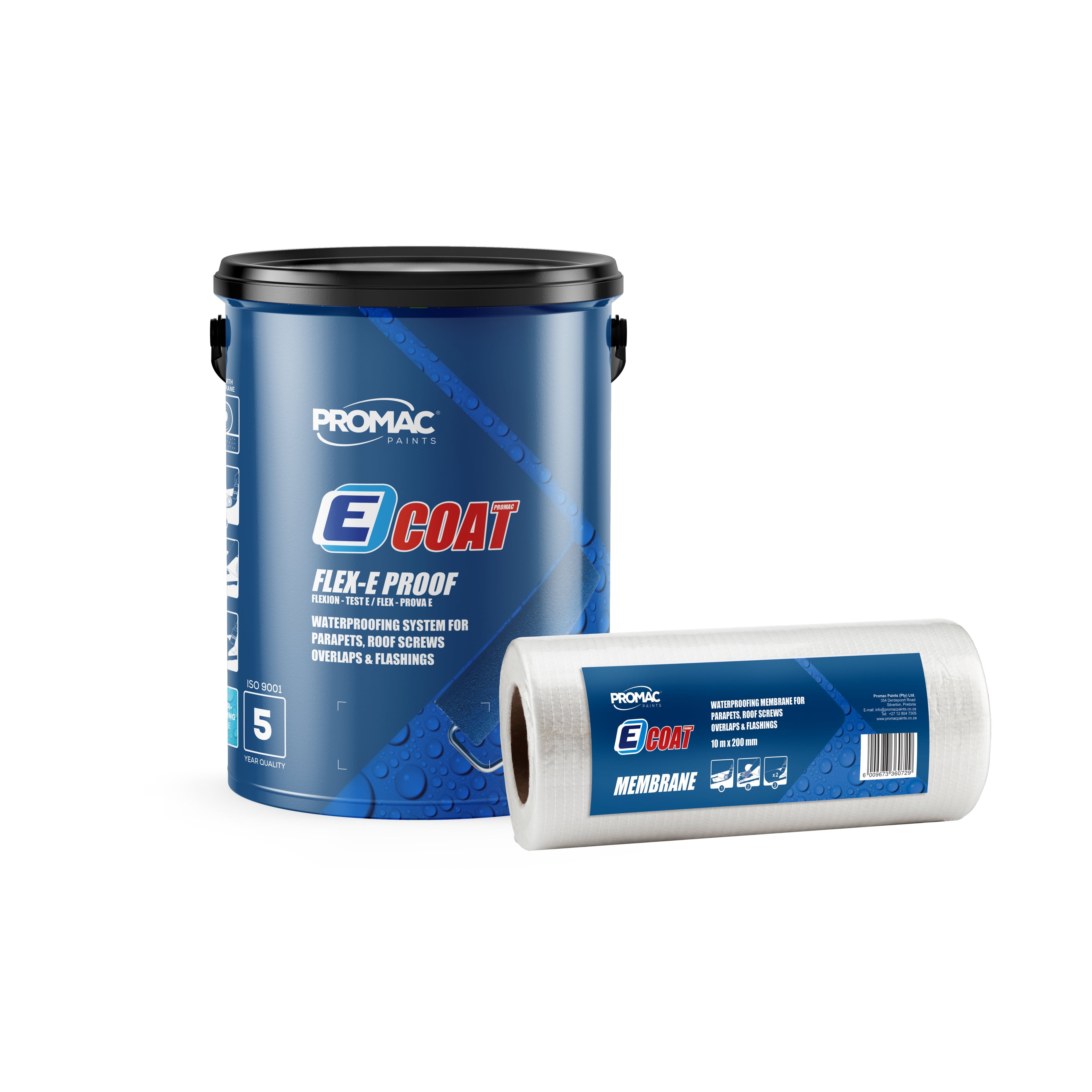 Promac E-Coat Acrylic & Membrane 5L Acrylic Black