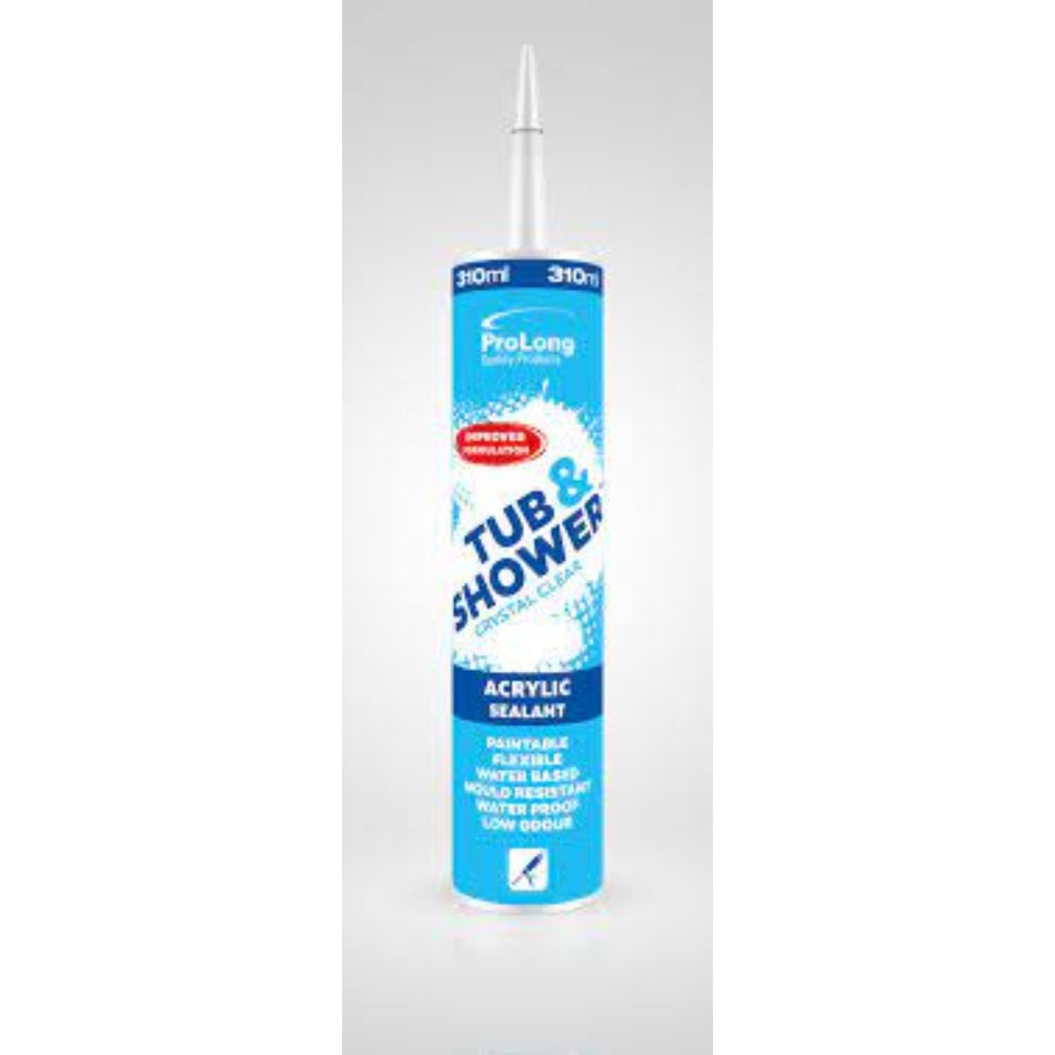 Prolong Tub & Shower Acrylic Sealant 310ml Clear