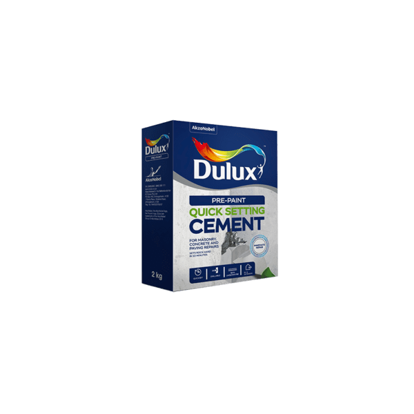 Dulux Pre-paint Quick Setting Cement is quick drying cement for repairing any masonry surfaces with structural defects 2kg