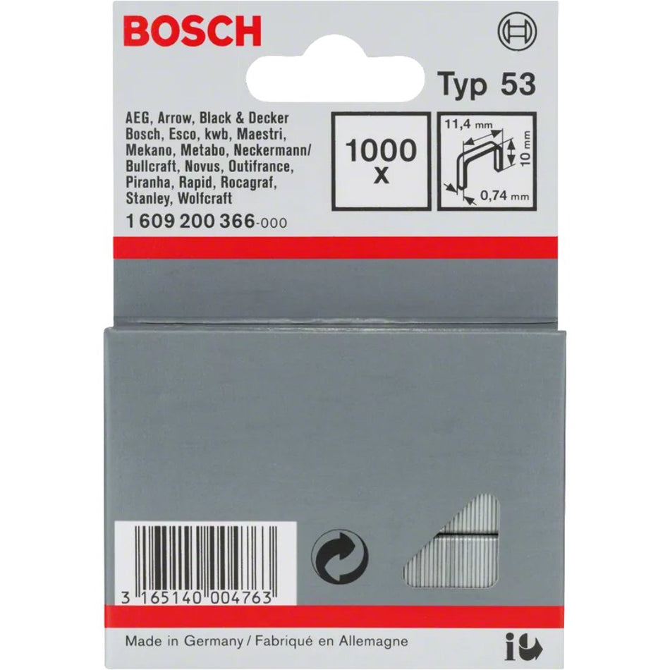 Bosch Staples 1000Pc 10mm
