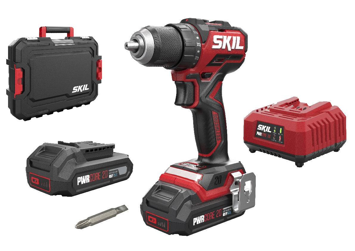 Skill Drill Driver Cordless Brushless Set Red Range -