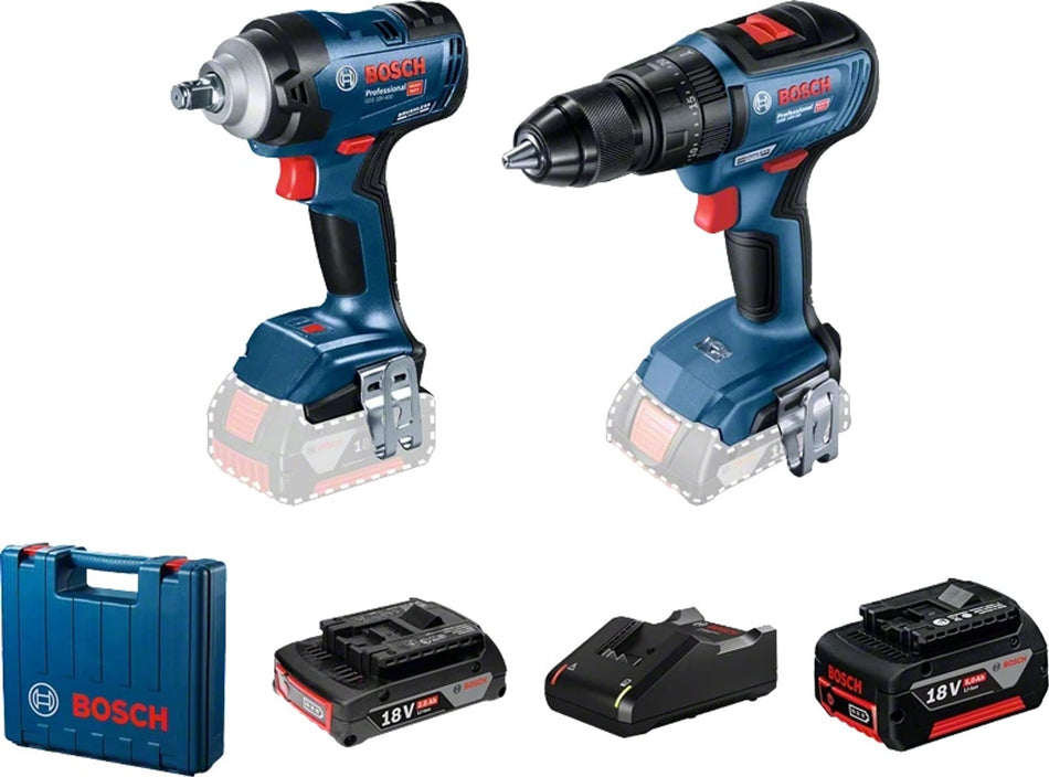 Bosch Impact Drill+Wrench Combo Set GDS 18V-400+GSB18V-50 Professional -