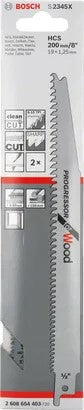 Bosch Reciprocating Saw Blade S2345 X Wood 200x19x1.25mm 2Pc -