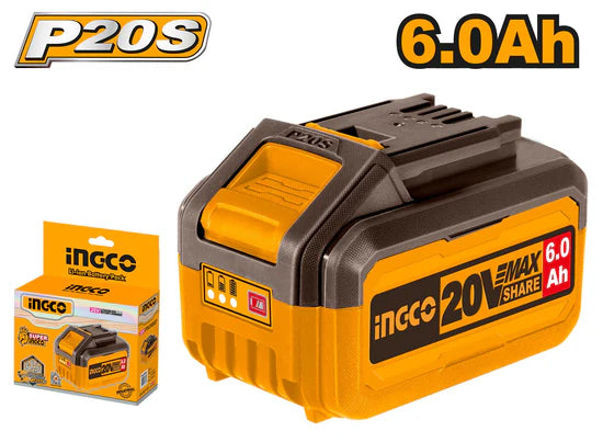 Ing-co Cordless 20V Lithium-Ion Battery Pack 6.0Ah