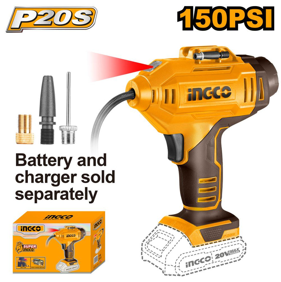 Ing-co Cordless 20V Lithium-Ion Auto Air Compressor
