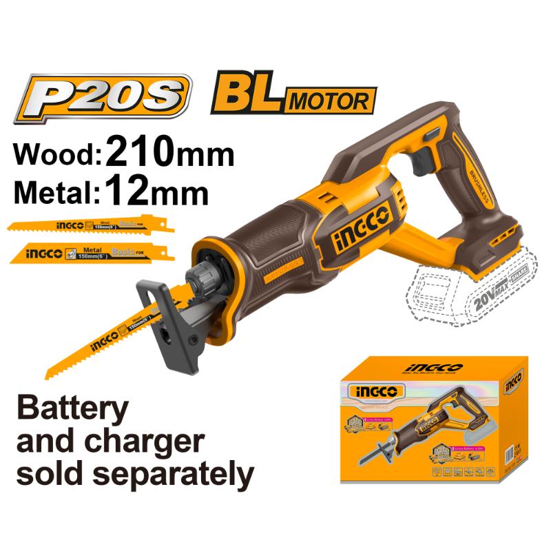 Ing-co Cordless 20V Lithium-ion Reciprocating Saw