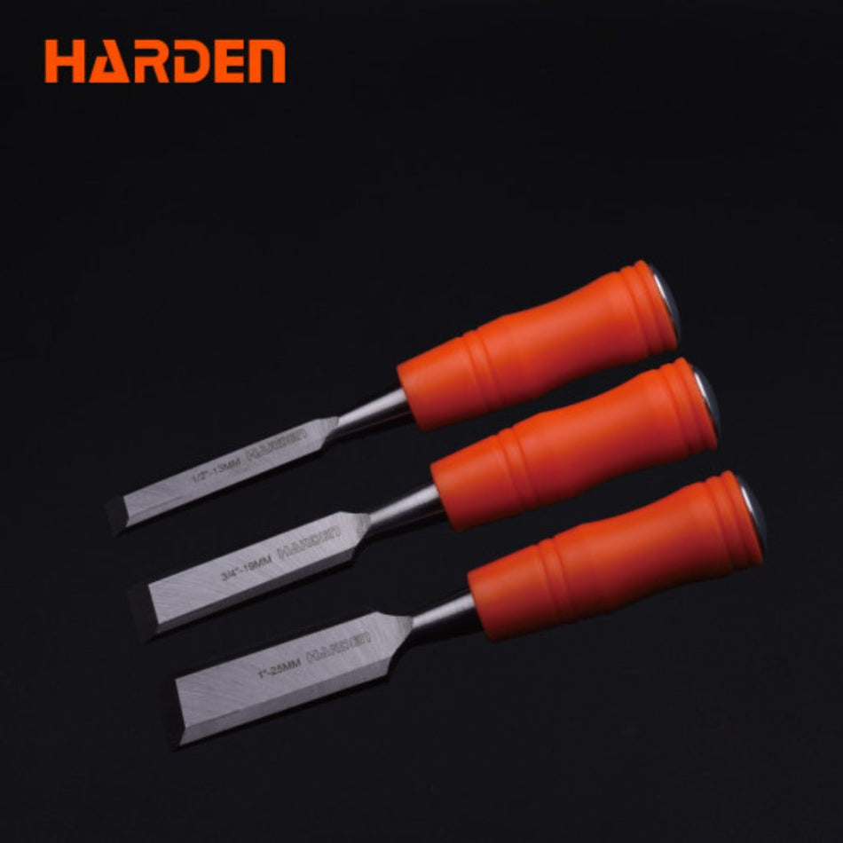 Harden Wood Chisel Set With Circular Handle 3pc