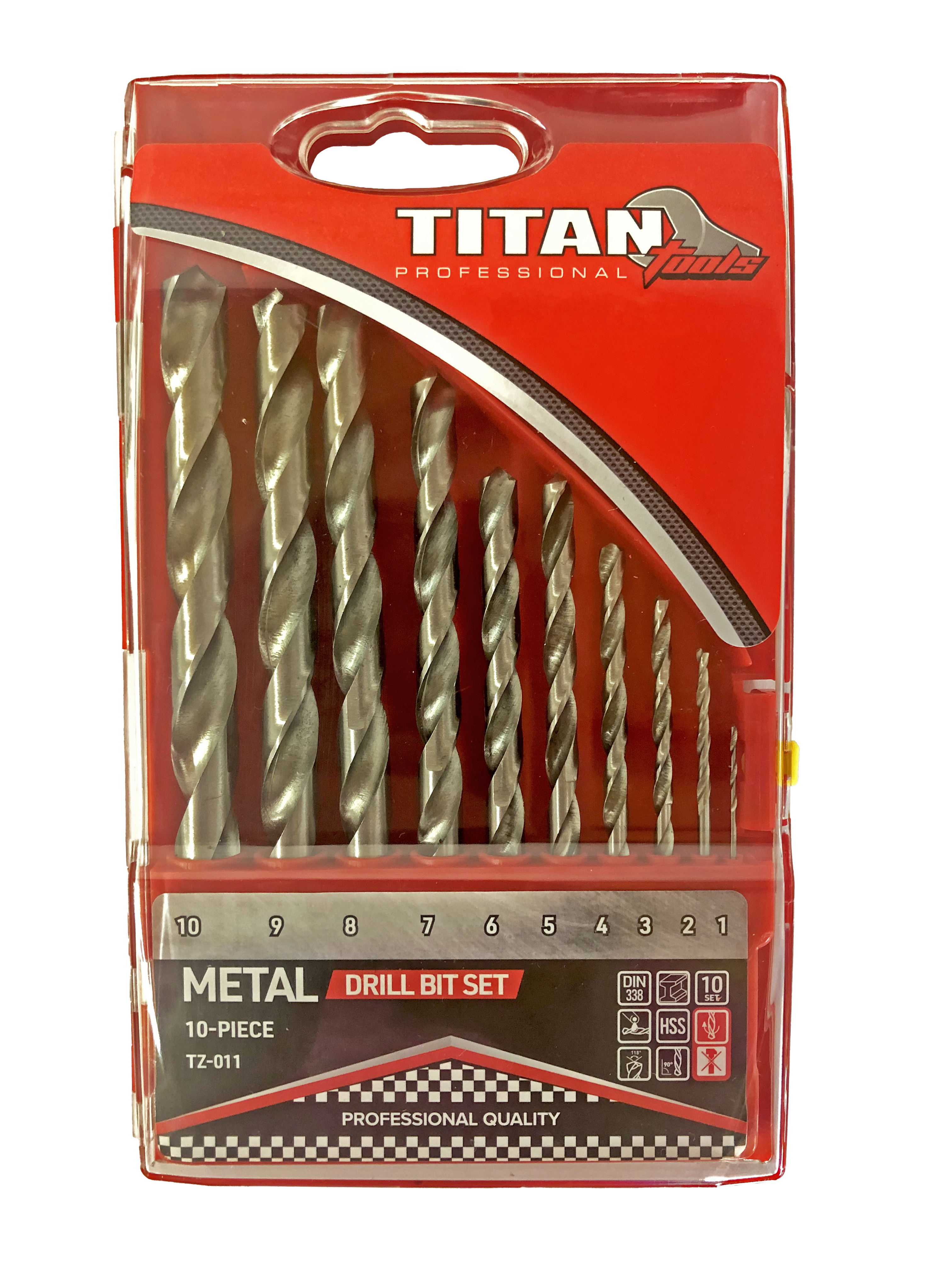 Titan Drill Bit Set HSS 10Pc -
