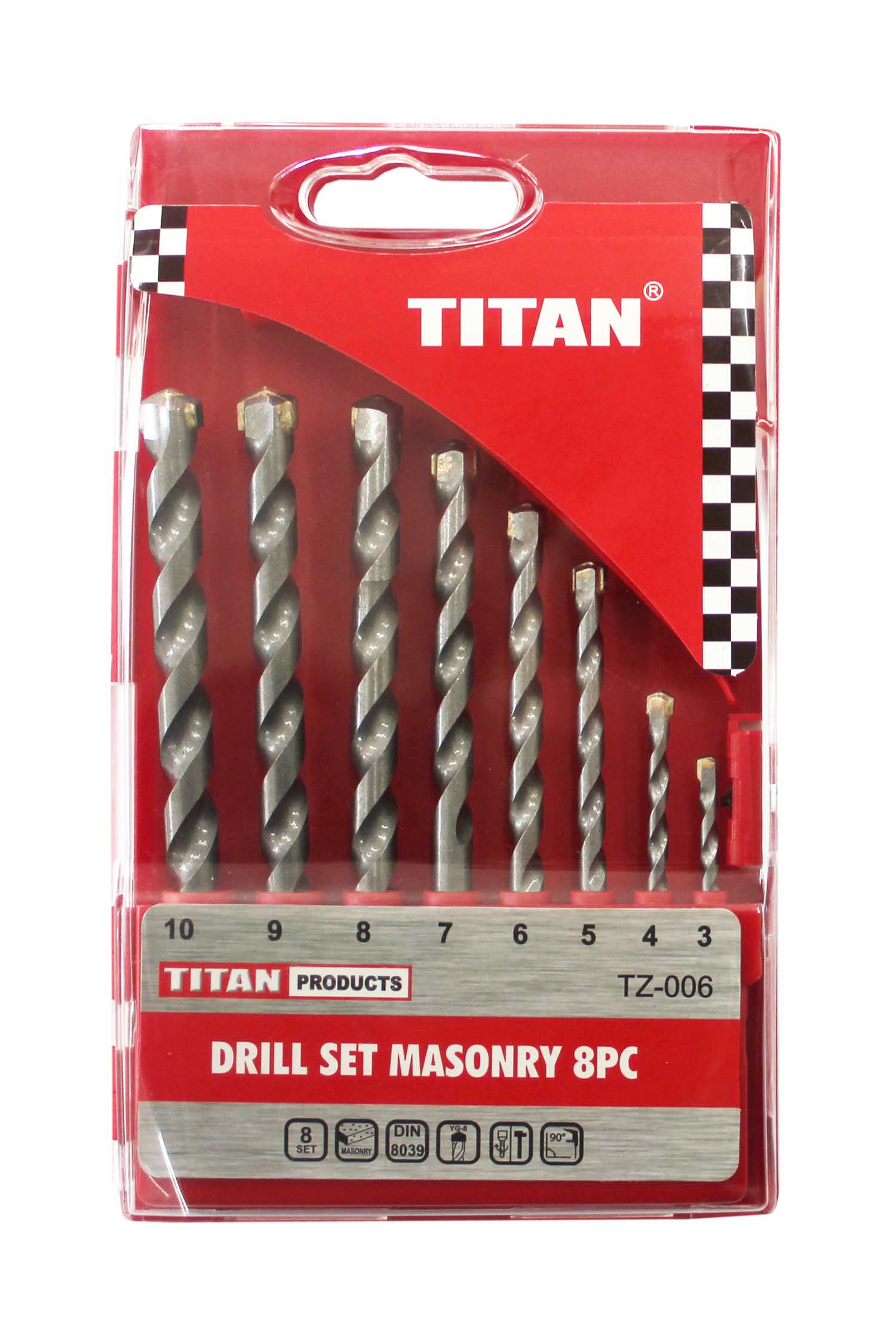 Titan Drill Bit Set Masonry 8pc -