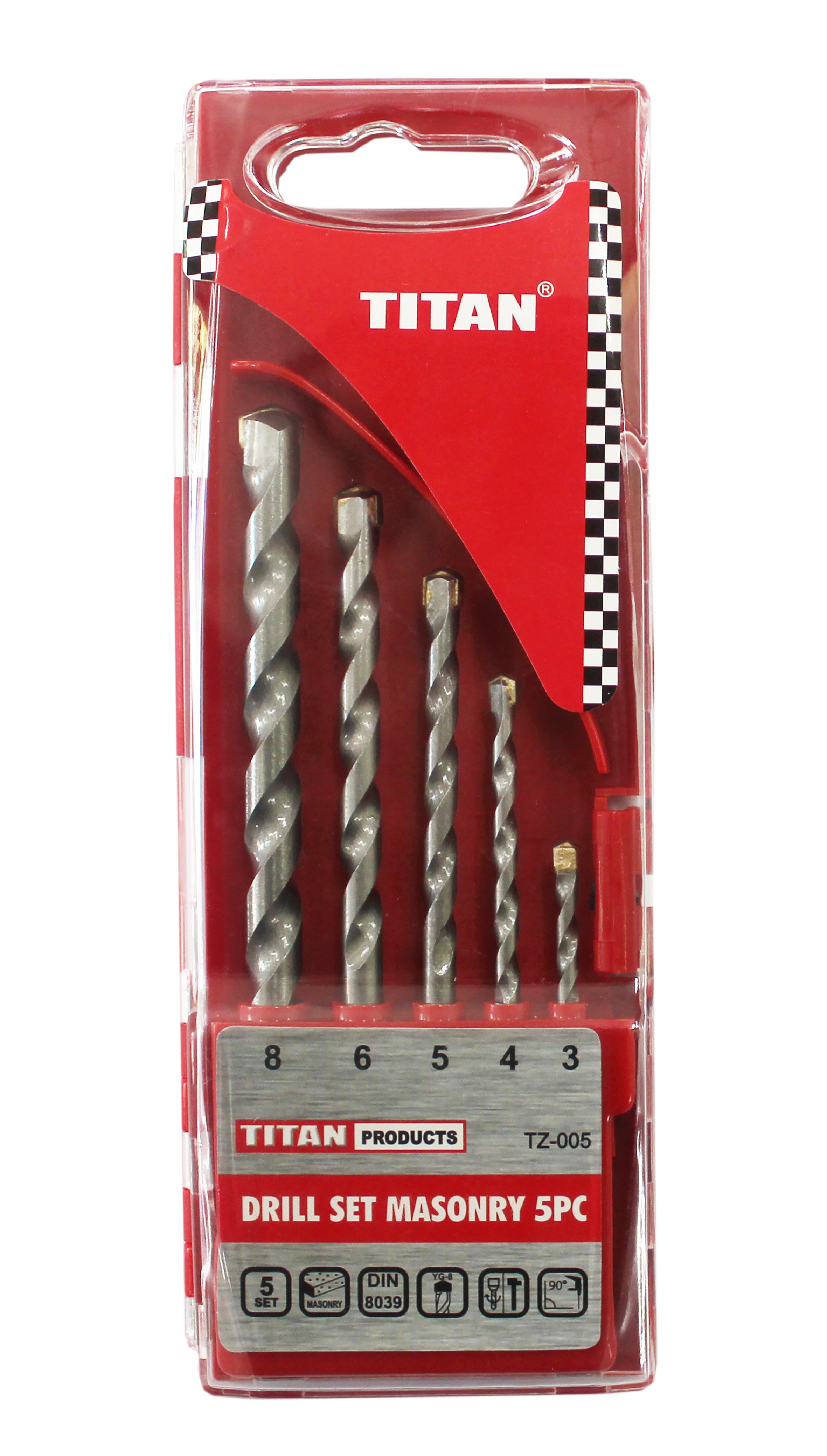 Titan Drill Bit Set Masonry 5pc -
