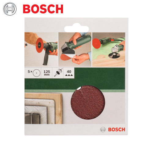 Bosch Fibre Sanding Disc Disc For Drill 125MM 5Pc 40 Grit