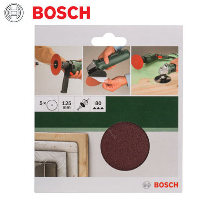 Bosch Fibre Sanding Disc Disc For Drill 125MM 5Pc 80 Grit